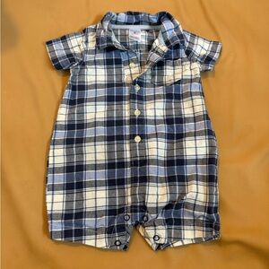 Carter's Blue Plaid Baby Romper